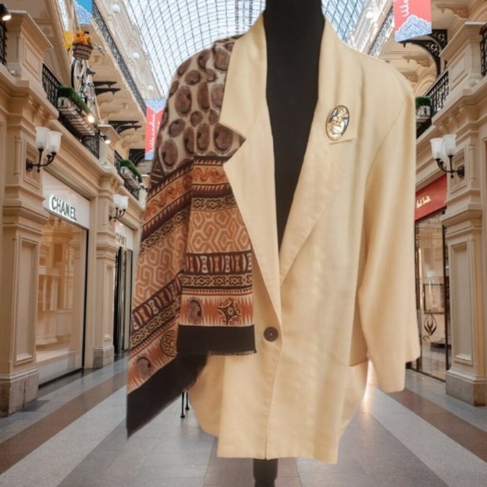 Joanna Plus Yellow Woven Polyester/Rayon Unlined Open Front Blazer  ✨Size: 20W✨